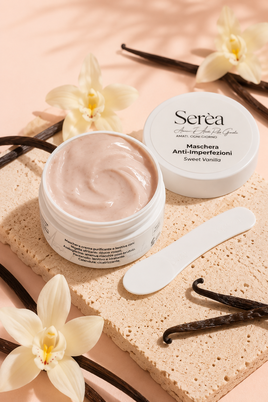 Maschera viso purificante lenitiva - Sweet Vanilla