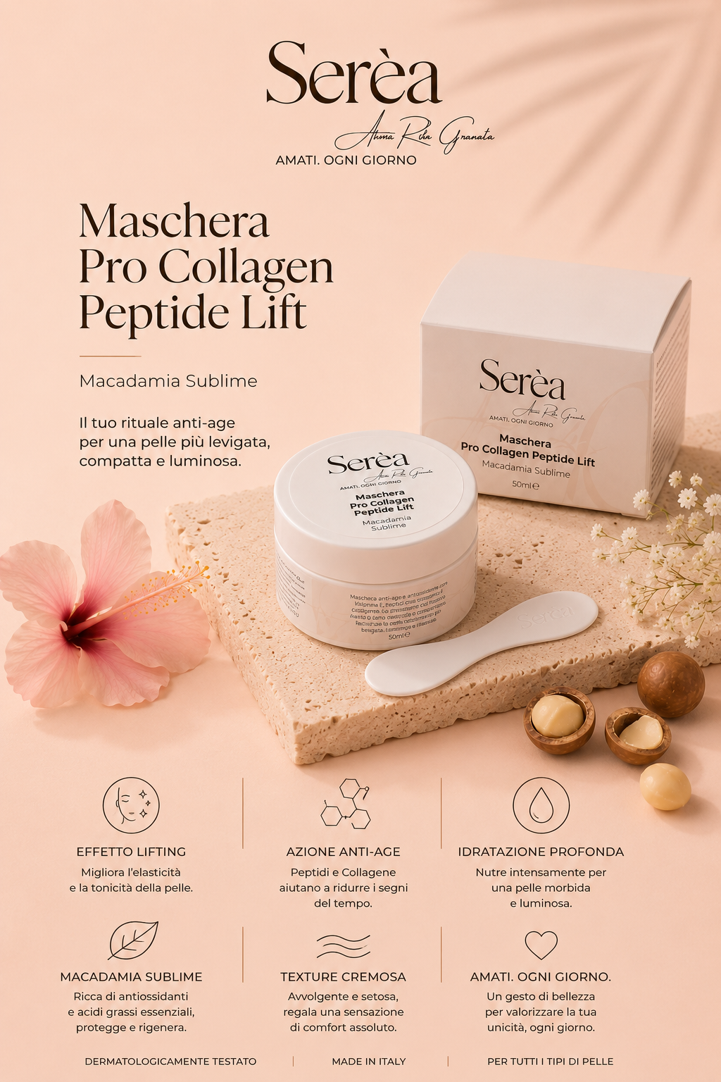 Maschera viso Pro-collagene e Luminosità - Macadamia Sublime