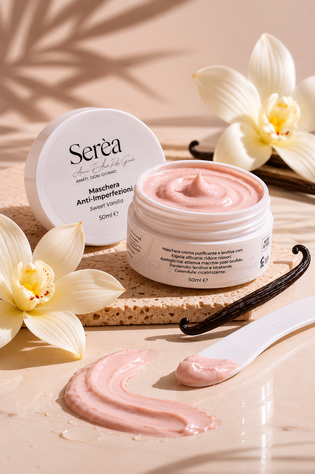 Maschera viso purificante lenitiva - Sweet Vanilla