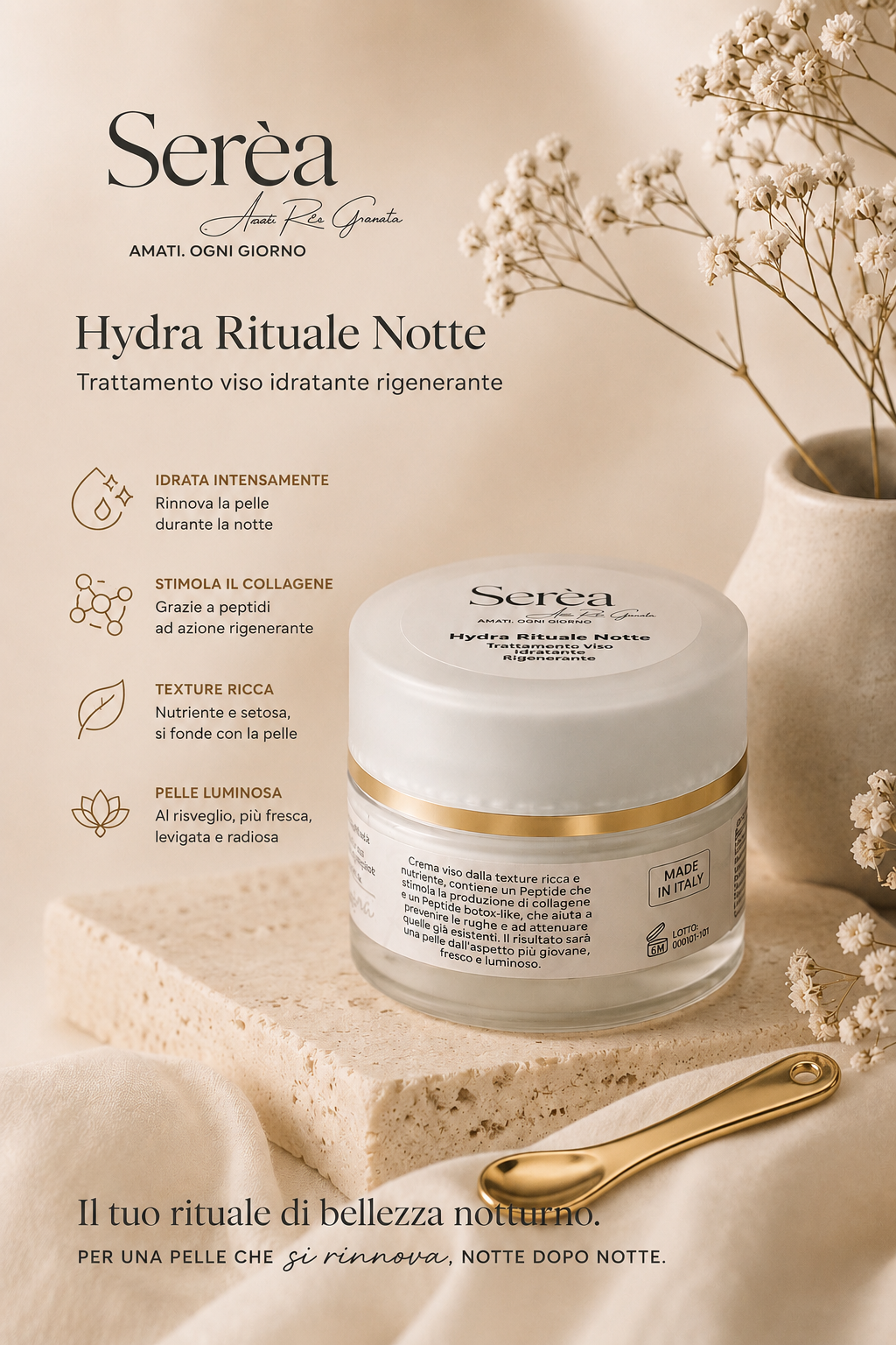 Crema viso notte Serèa - Hydra Rituale