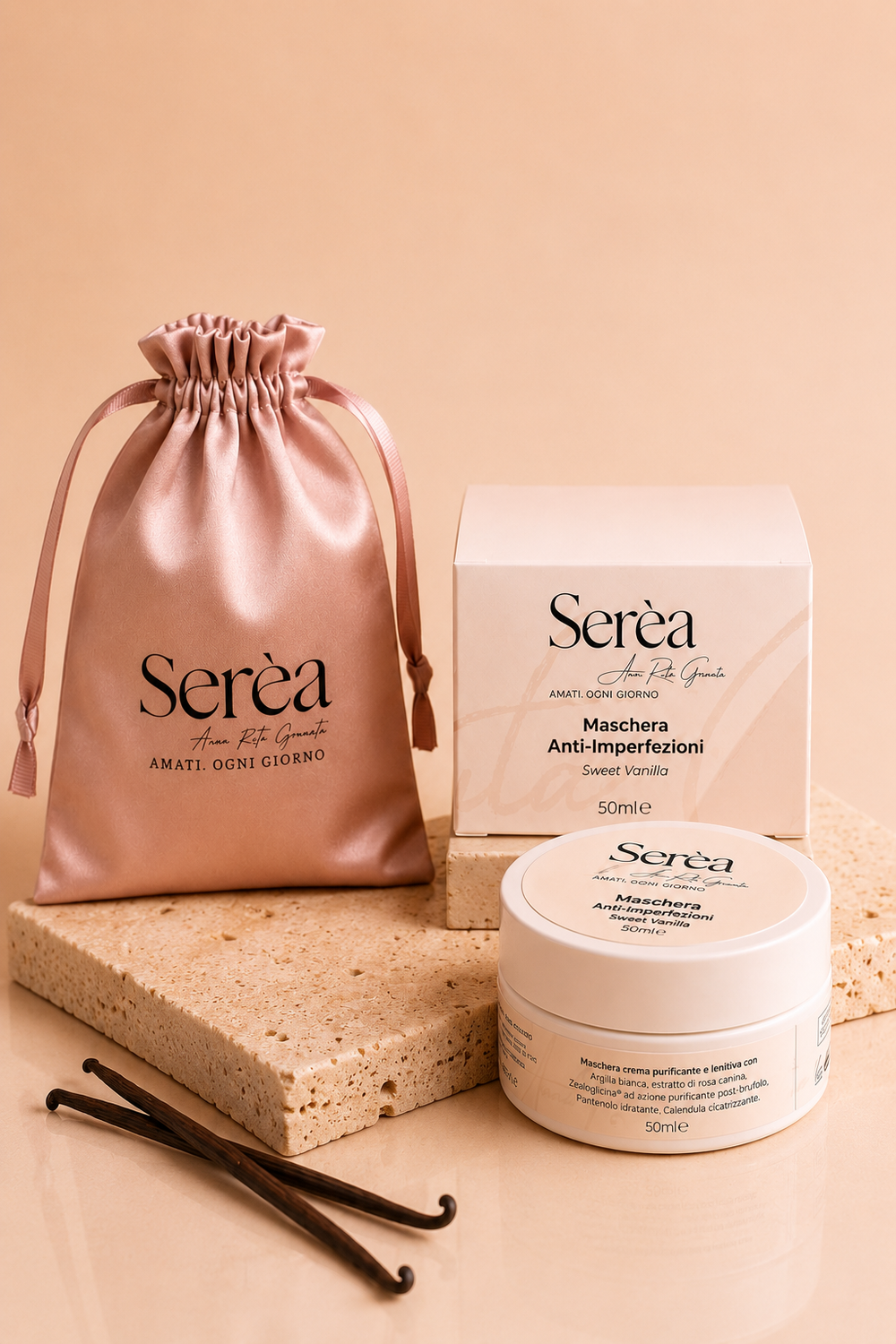 Maschera viso purificante lenitiva - Sweet Vanilla