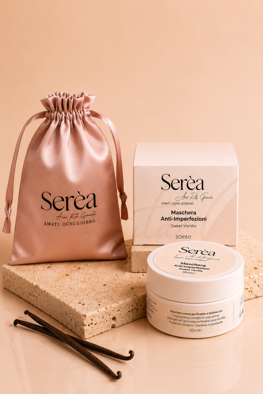 Maschera viso purificante lenitiva - Sweet Vanilla